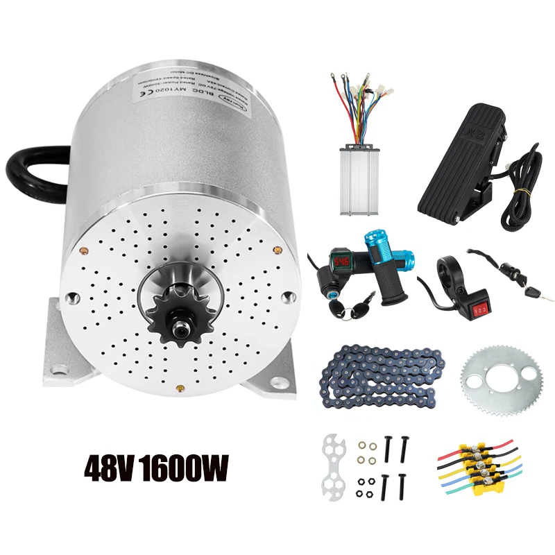 Kunray 48V 1600W Brushless DC BLDC Motor High Speed Permanent Magnet Motor for Electric Scooter Mountain Bike E‑Bike Conversion