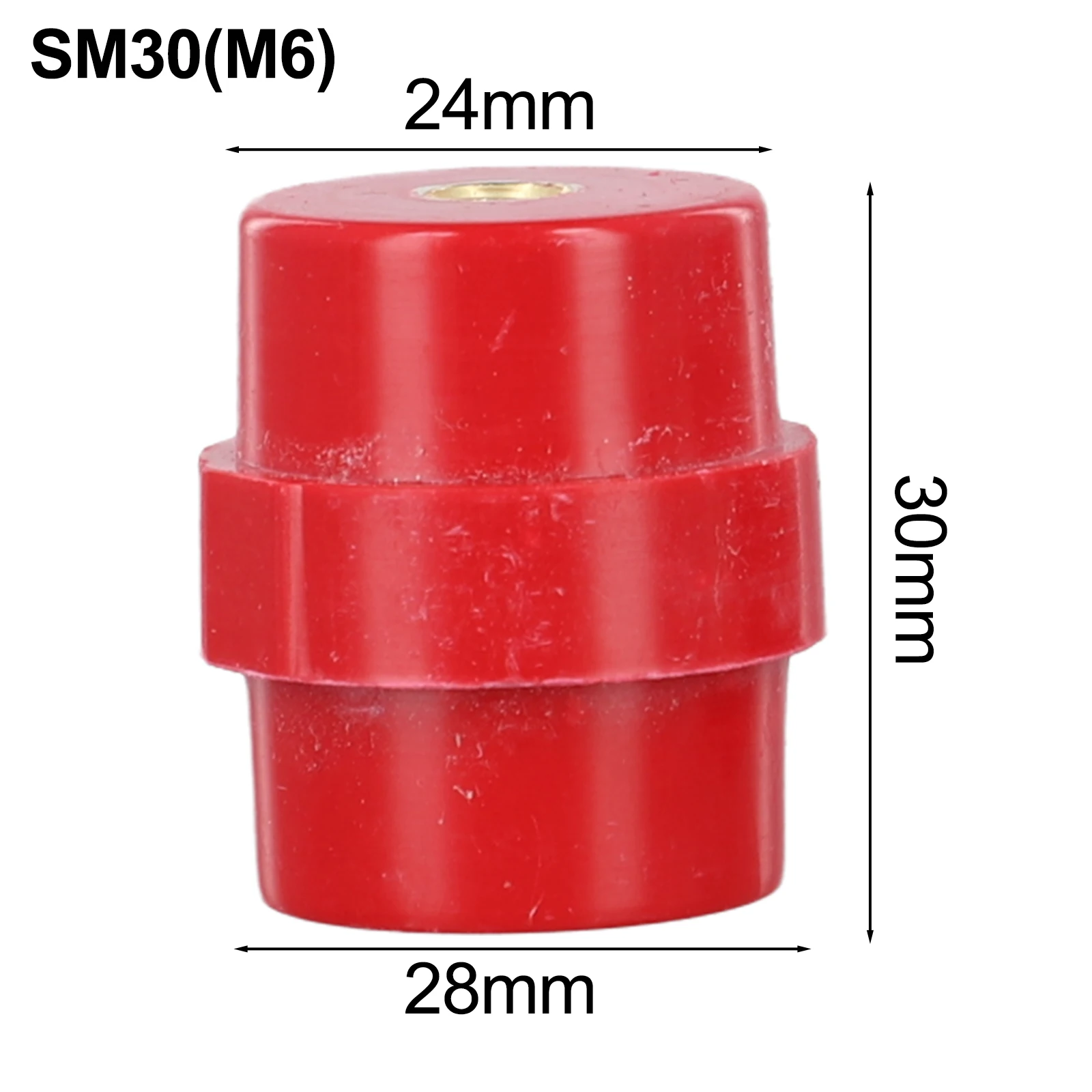 10 Pieces SM30 M6 Busbar Insulators with Polyester Spacer for Electrical Insulation and Secure Connection in Power Systems