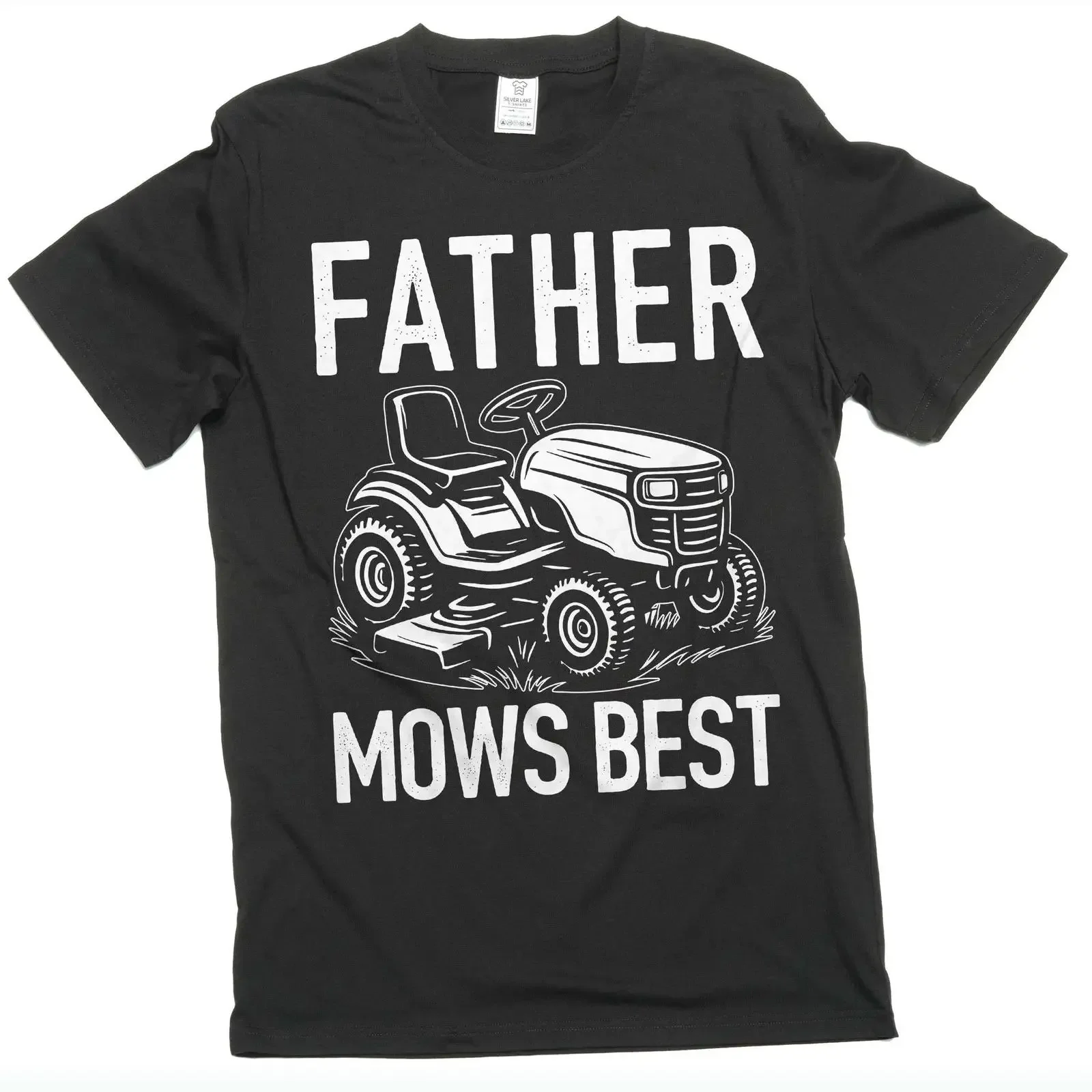 Herren-T-Shirt „Father Mows“, lustiges T-Shirt für Rasenmäher-Väter, Vintage-Stil, gewaschen, leicht dehnbar, Unisex