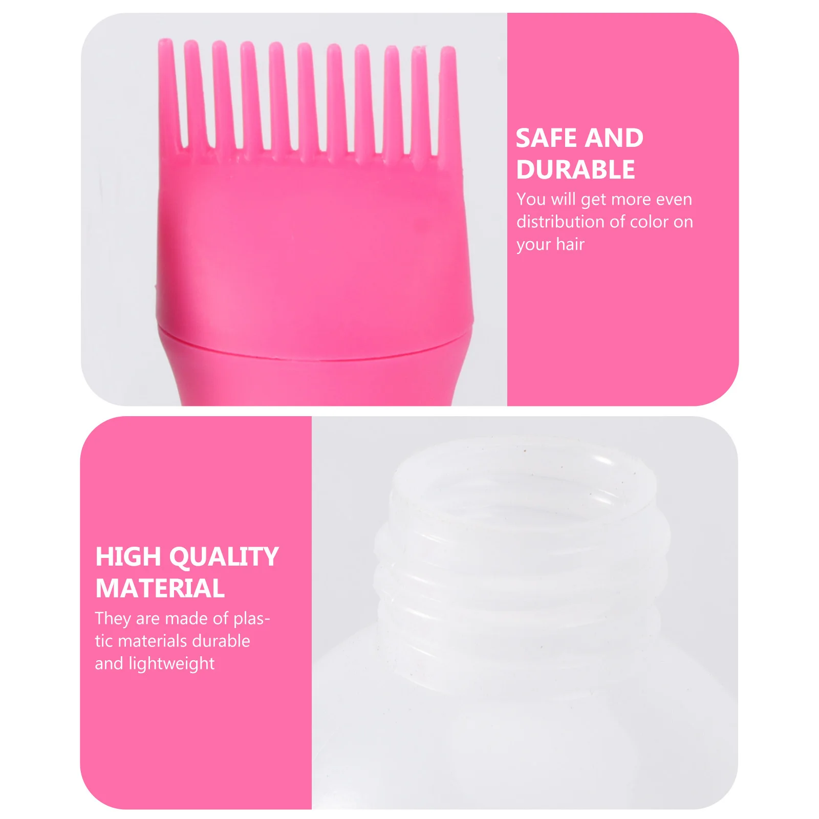 

3 шт. бутылки для краски для волос, парикмахерские аппликаторы с расческой, гладкий прочный пластик для нанесения краски для волос, салона дома