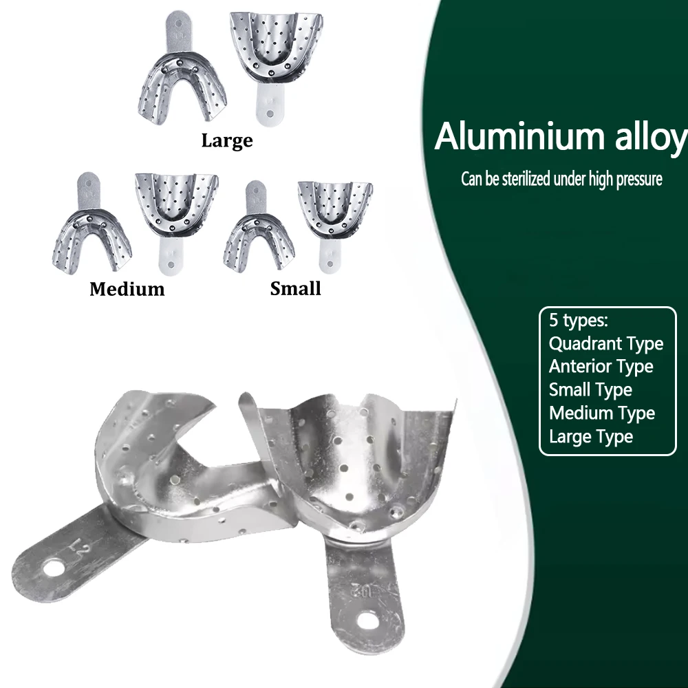 

Autoclavable Dental Impression Tray Aluminum Alloy for Oral Molding Professional Dental Instrument Reusable Tool