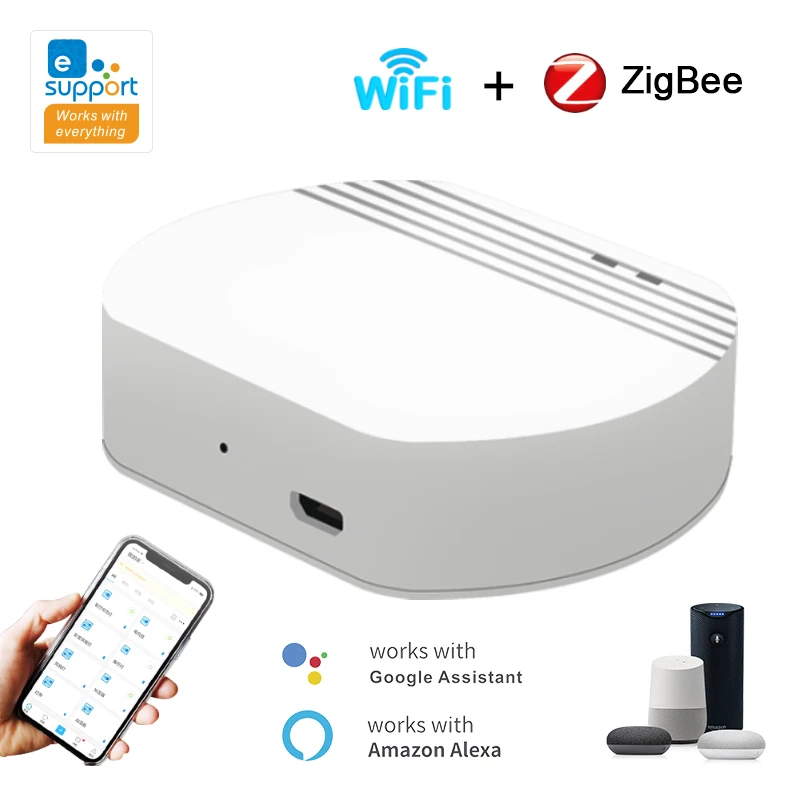 

ZigBee 3.0 Smart Gateway Hub Wireless Bridge eWeLink APP Автоматизация умного дома работает с Alexa Google Assistant Alice