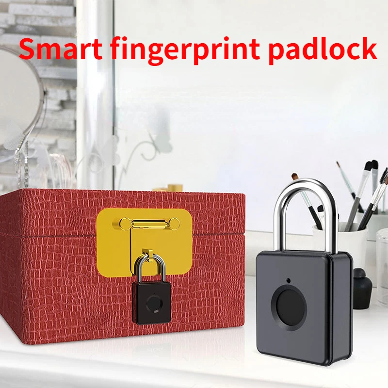 Indoor New Mini Fingerprint Padlock Case Bag Electronic Lock Small Lock Learning Dormitory Locker Fingerprint Lock