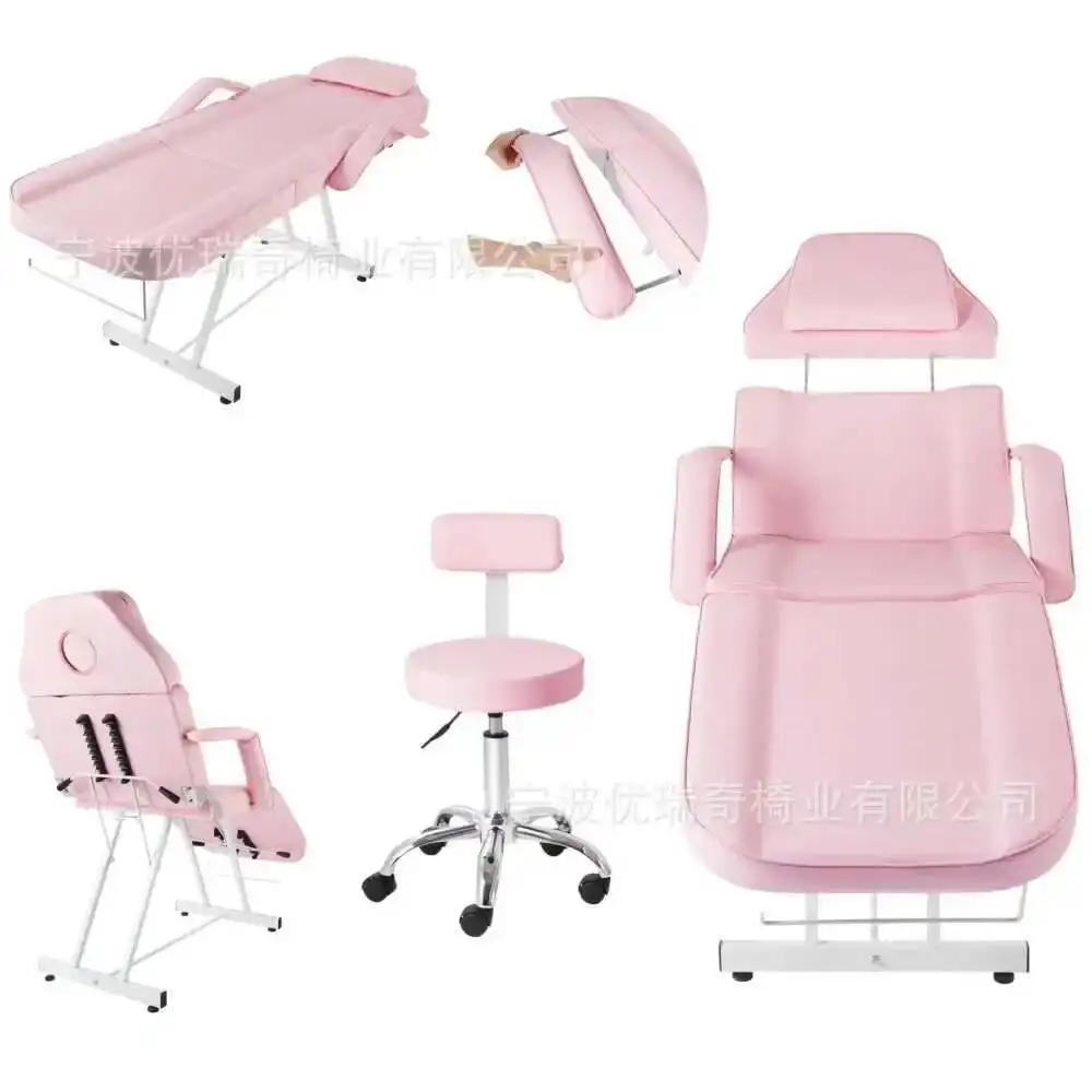 Electric Massage Chair Pink Relaxing Chair Equipment Fancy Eyelash Salon Furniture Hospital Tools Table De Massage Pliantes