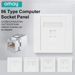 86 Type Computer Socket Panel CAT5E CAT6/6A/7/8 Network Module RJ45 Keystone Cable Interface Outlet Wall Switch