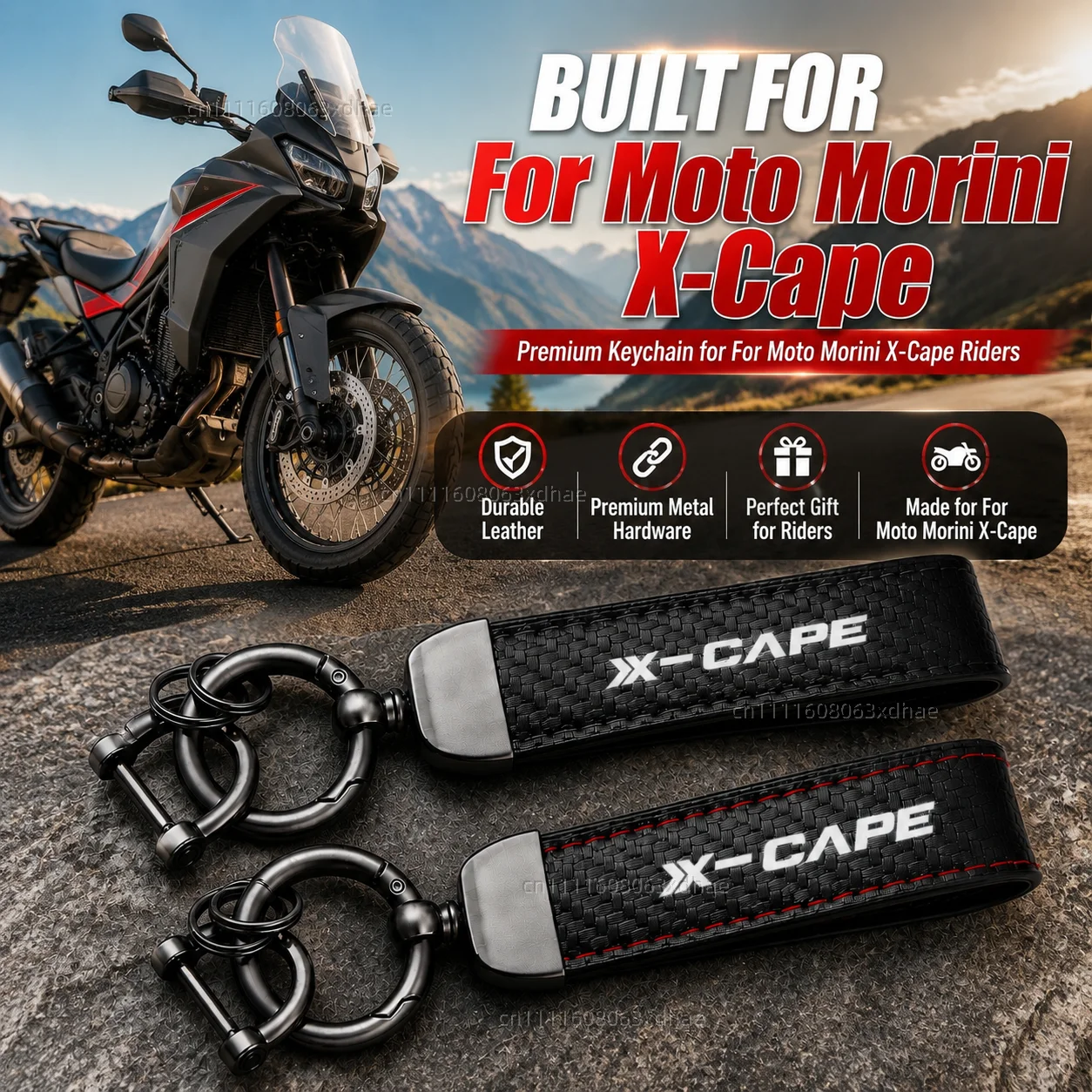 High-Grade Leather Motorcycle Keychain Holder Keyring Accessories For Moto Morini X-Cape 650 650X 2023 2022 XCape