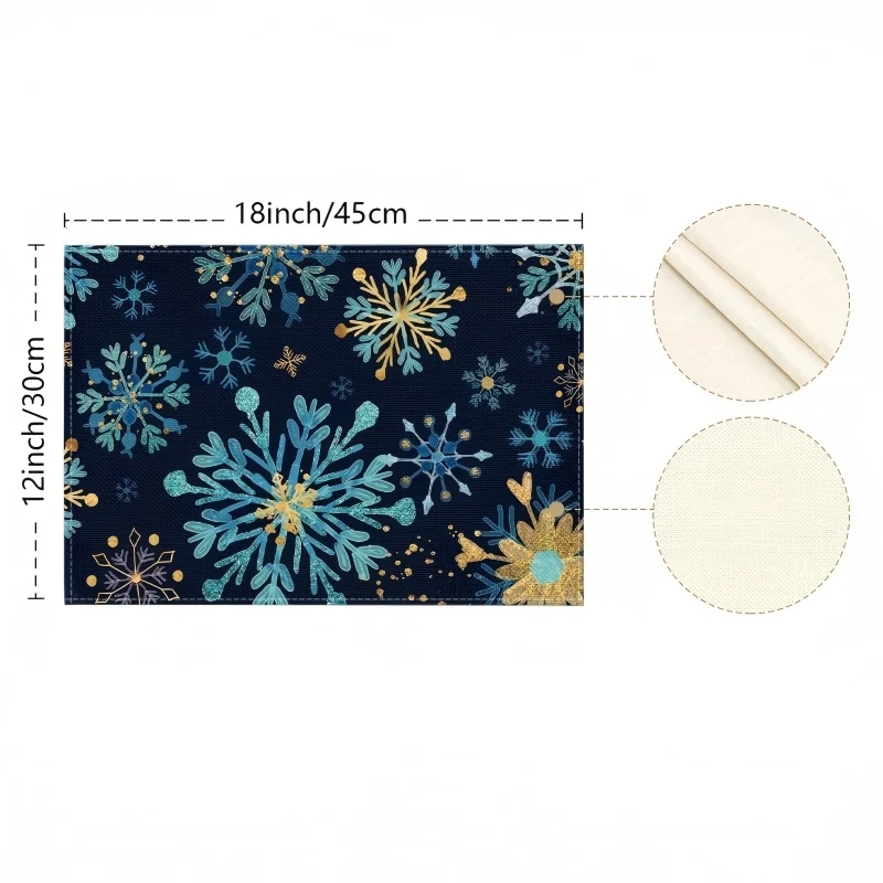 VIKAMA Christmas Linen Placemat, Gingerbread Candy Cane Peppermint Ornaments, Absorbent Easy Clean, Kitchen Breakfast view 6