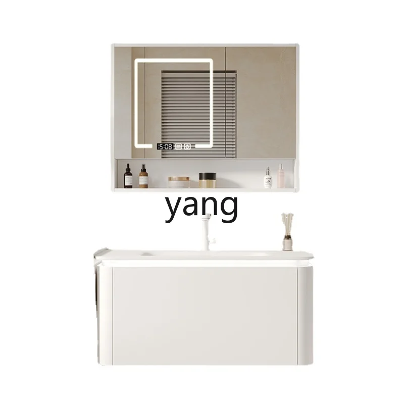 Yjq, Skin Feeling Whole Washbin Smart Bathroom Cabinet Hand Washing Bathroom Cabinet Combination Modern Simple Bathroom Table