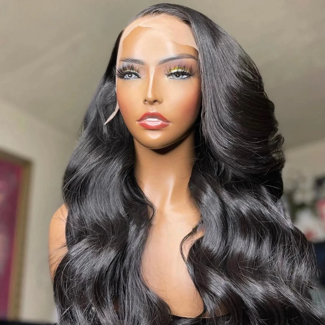 Rosabeauty 250% Density 13x6 HD Human Hair Wig Lace Front Water Wave Wigs 13x4 Transparent Body Wave Glueless Prepluck 40 Inches