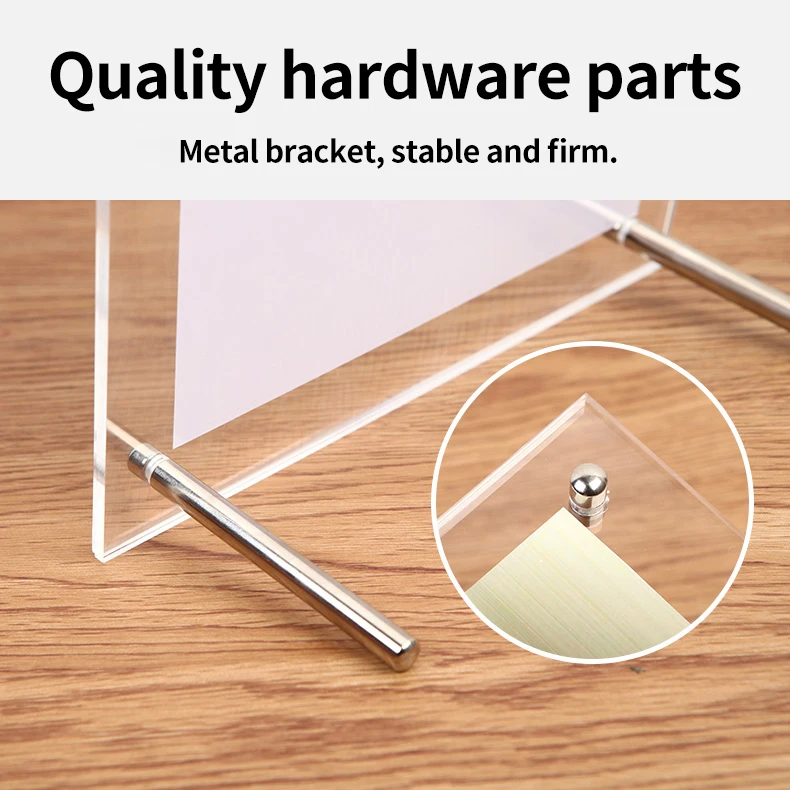 Acrylic Photo Frame Crystal Brand Plexiglass Photo Frame A5 Card Stand Display Authorization Card A4 Certificate Box Transparent