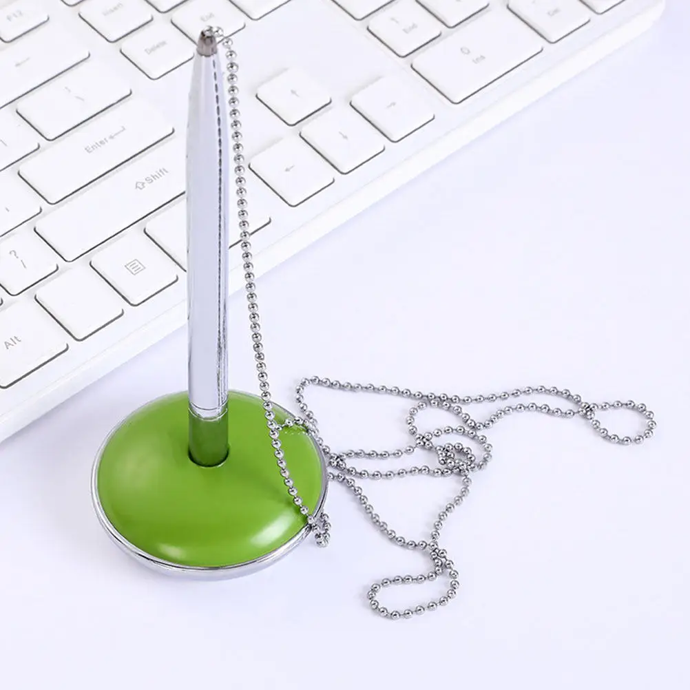 

Signature Pen with Chain Bank Counter Desk Vertical Design Smooth Writing Office Multi-Function Decorative Pen