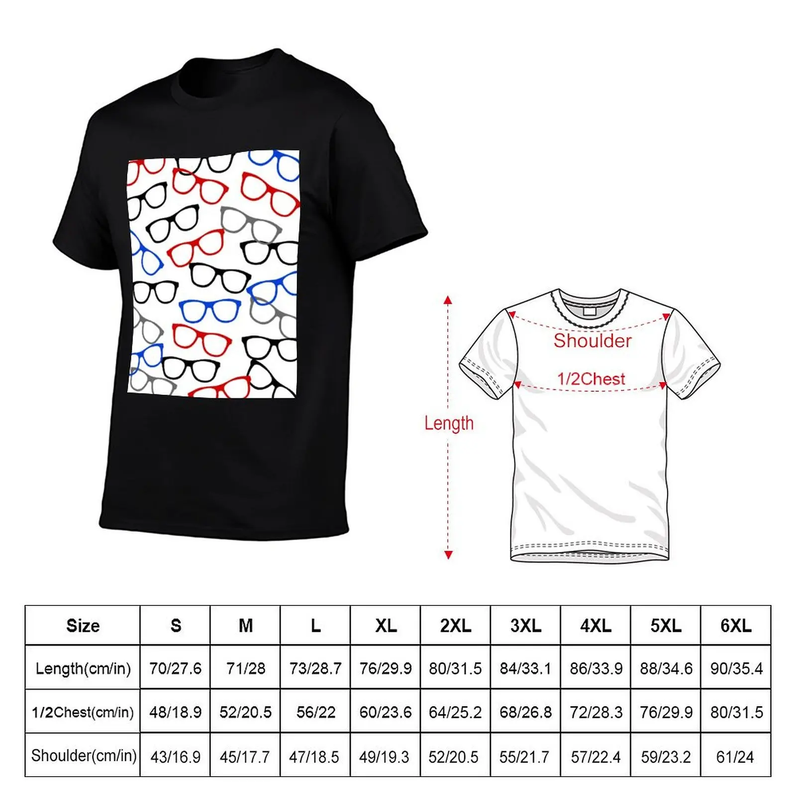 Nerd Glasses Pattern for Bookworms and Geeks T-Shirt Plus Size Basic Short Sleeve Top view 5