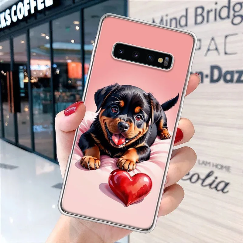 Lovely Puppy Heart Dogs Soft Phone Case for Samsung Galaxy S24 S23 S22 S21 Ultra S20 FE S10 Plus S10E S9 S8 + Fundas Cover Capa