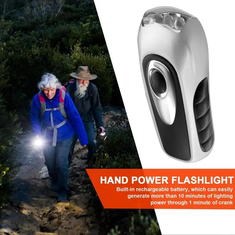 Hand Crank Flashlight Self Charging Flashlight For Camping 3 LED Disaster Prevention Bright Led Lighting Camping Waterproof