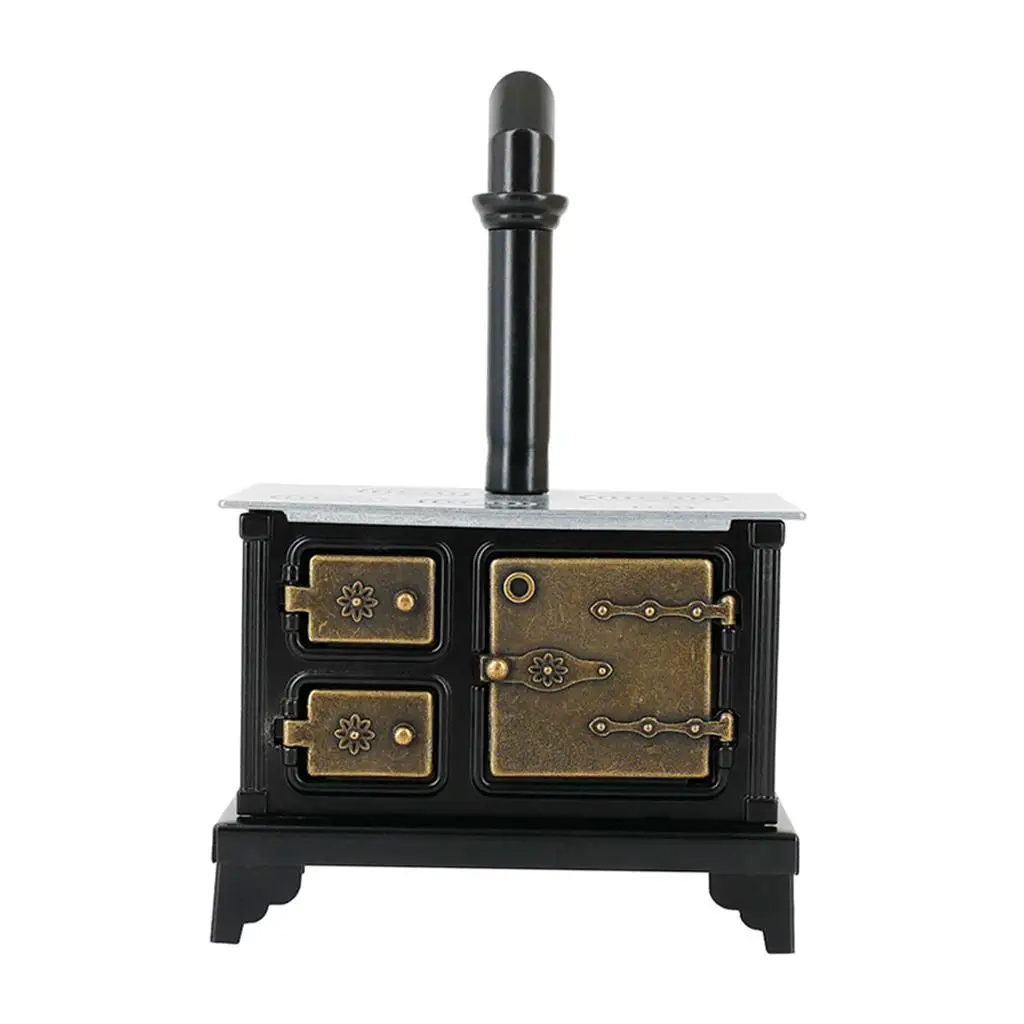 1/12 Scale Doll House Metal Stove Mini Decoration Landscape Accessory Toys