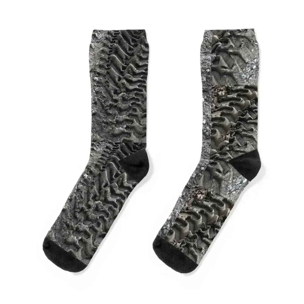 Muddy Tire Tracks Socks anti slip football Thermal man winter Socks Male Women's