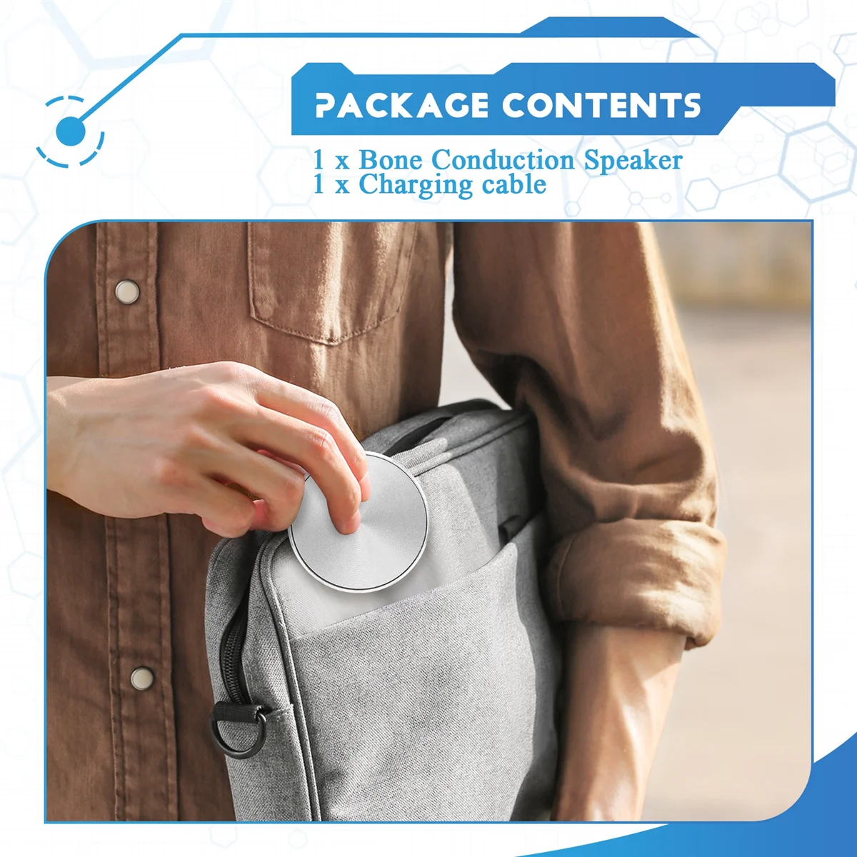 

Durable Portable Compatible Bone Conduction Speaker Stereo Sound Bluetooth Speaker(Silver)