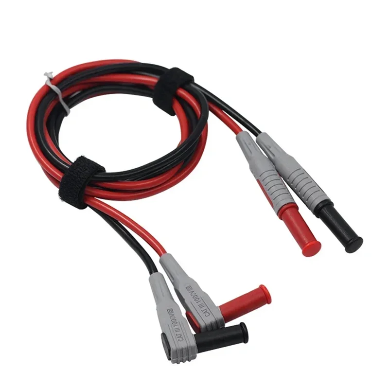 

ELECT-2Pcs Multimeter Test Cable Banana Plug 90 Degree To Straight Test Cables Welding 30A/1000V Soft PVC Silicone Line