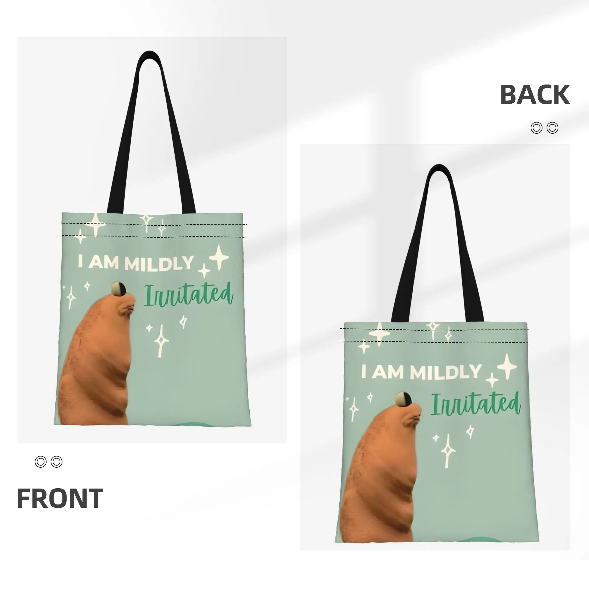 Marcus The Worm I Am Mildly Irritated Marcus The Worm Canvas Tote Bag Perfect for Outdoor Women's Top-Handle Bags