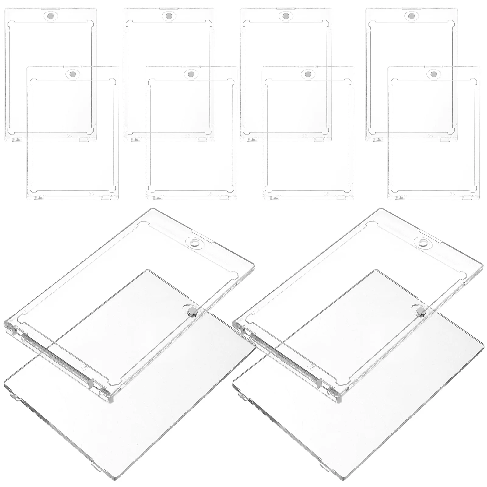 

10 Pcs Showcase Card Cover Clear Sleeves Plastic Trading Display Frame Photo Holder