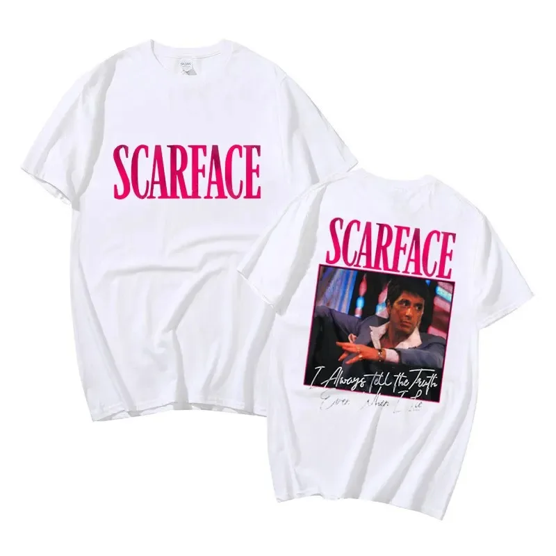 Vintage Scarface Movie Always Tell The Truth Even When I Lie Tony Montana Graphic Tshirt Men Casual Tees Male Oversized T-shirts