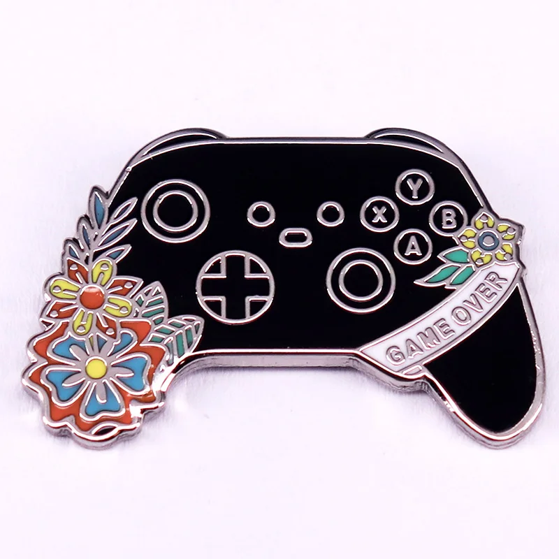 Controller Badge Game Over Enamel Pin Kawaii Gamer Jewelry Backpack Decora