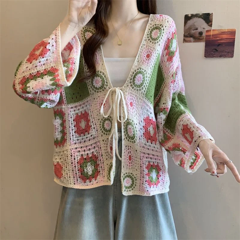 

Women's Cardigan Hollow Loose Crochet Knitted Jacket Top