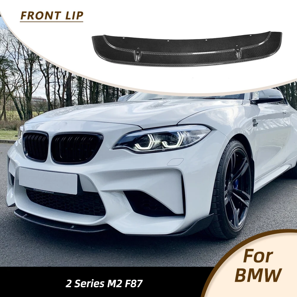 

Car Front Bumper Lip Splitters For BMW F87 M2 2016 - 2018 FRP Black Front Bumper Lip Spoiler Splitters Body Kits Carbon Fiber