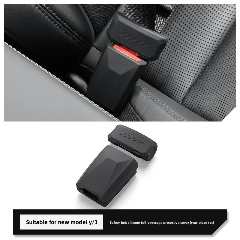 Car All Inclusive Seat Belt Buckle Protective Cover for Tesla Model 3/Y/YL Seatbelt Buckle Cover Silicone Accessories