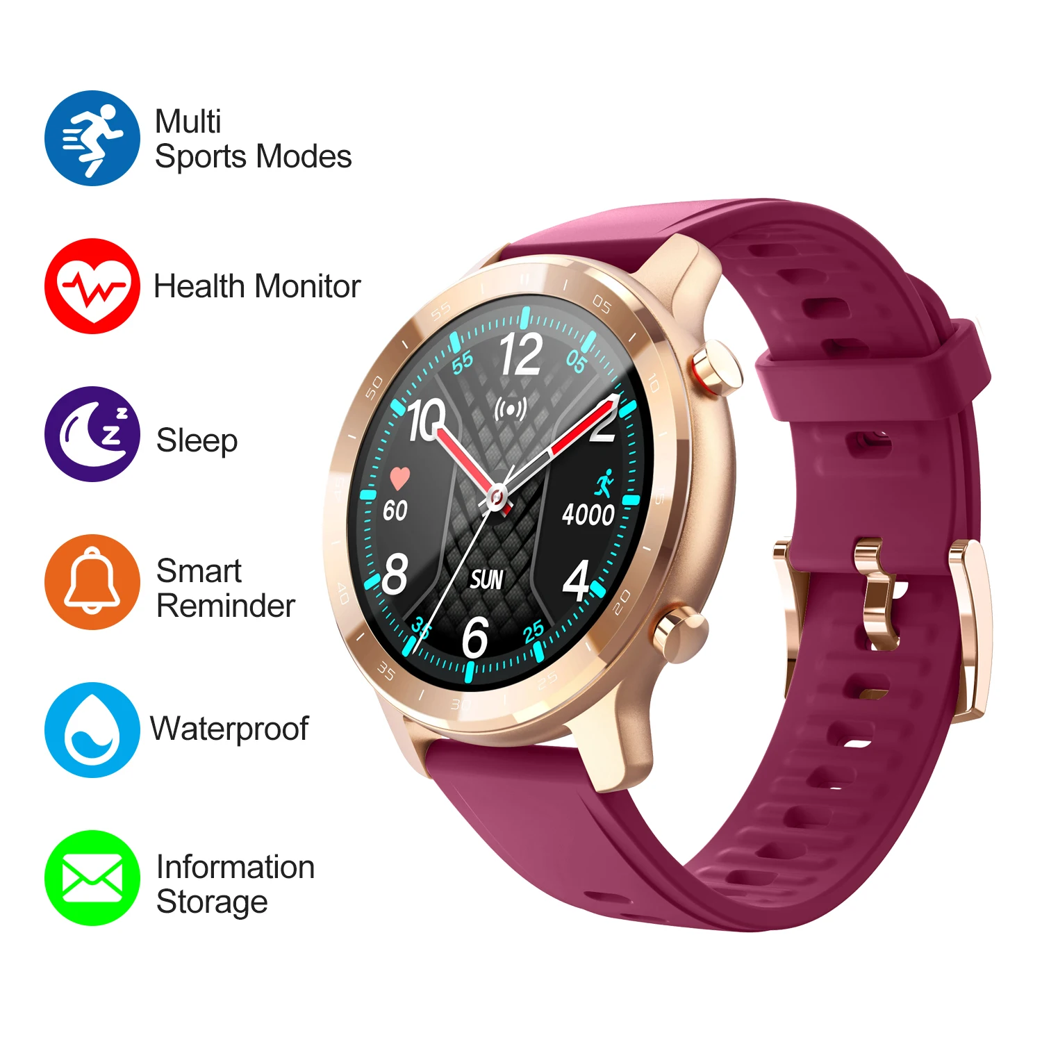 Smart Watch Men Women HD Full Touch Screen Messages Push Heart Rate Monitor Sports Fitness Tracker Multi Function Smartwatch