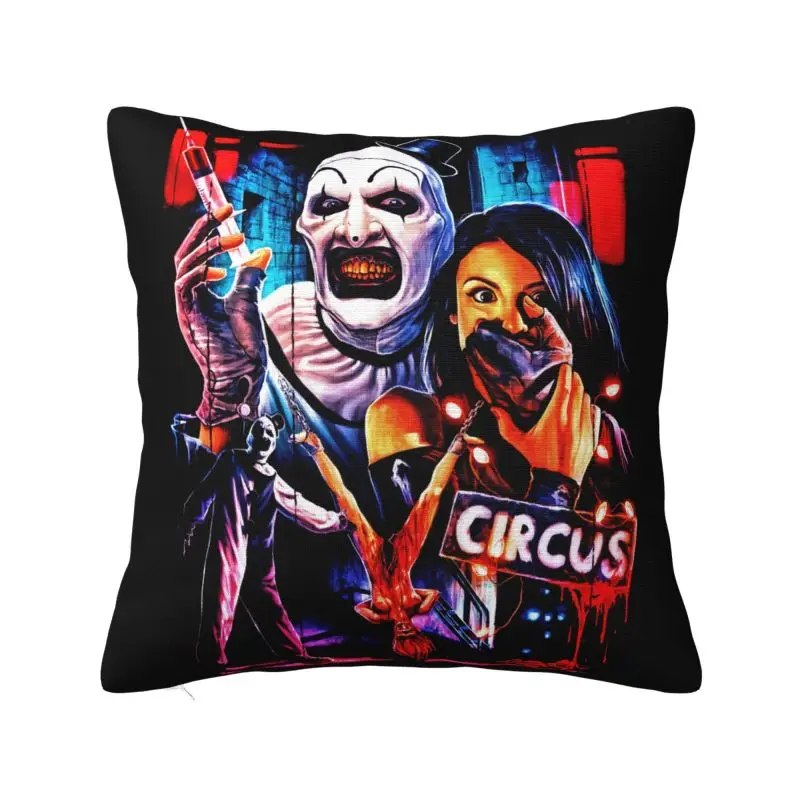 Halloween Clown Horror Movie Terrifier Throw Pillow Covers Decoration Modern Cushions Cover For Sofa Chair Polyester Pillowcase
