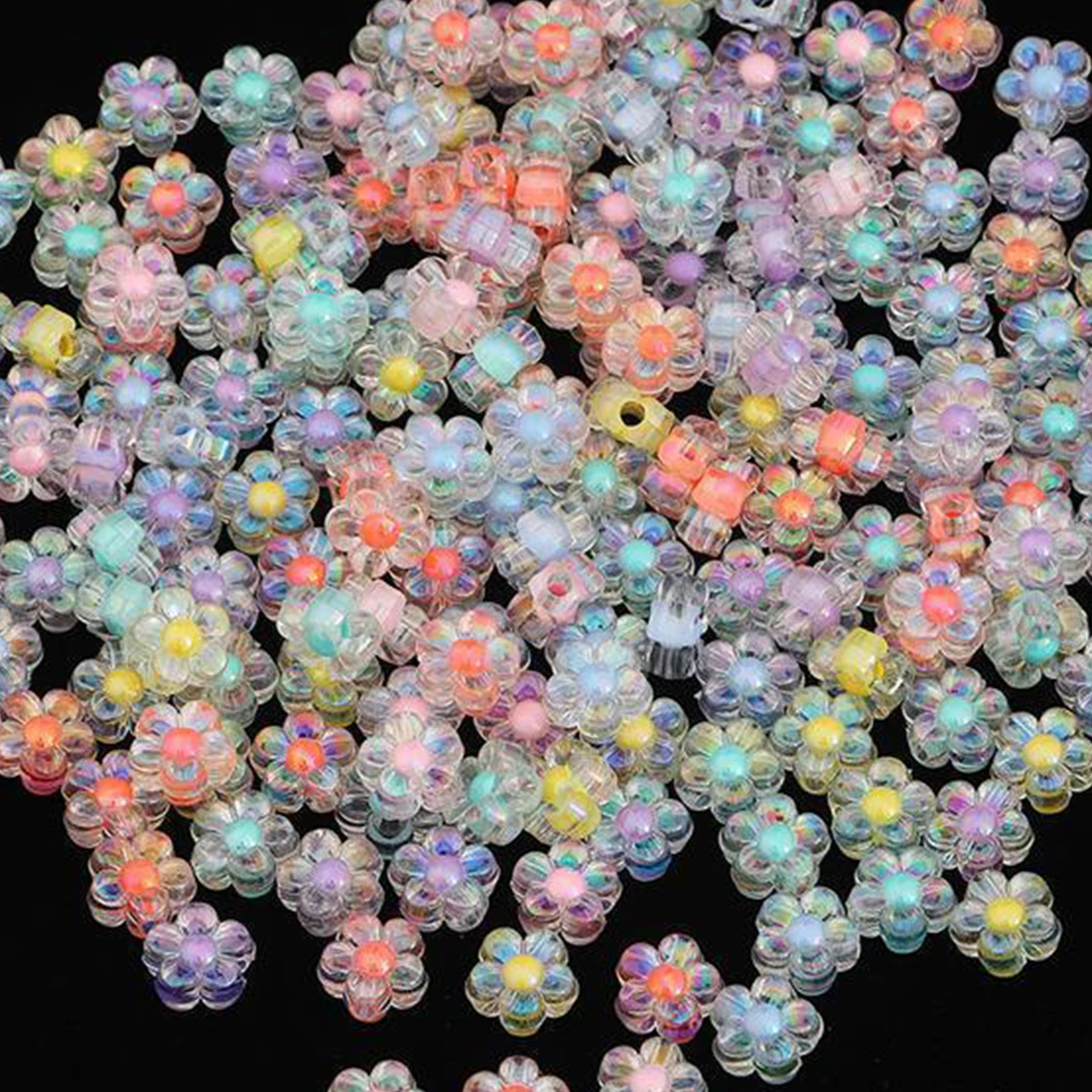 180pcs/90pcs 12.5mm Acrylic Flower Shaped Pink Beads With Random color mixing jewelry making bracelets, necklaces，Valentine's Da