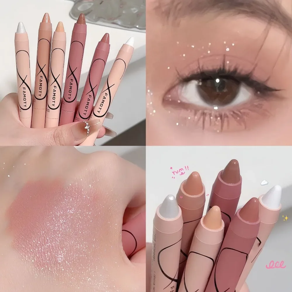 パールアイシャドウペンシル横たわっているカイコ蛍光ペンマットアイメイクパール高光沢ブライトニンググリッターアイシャドウスティック