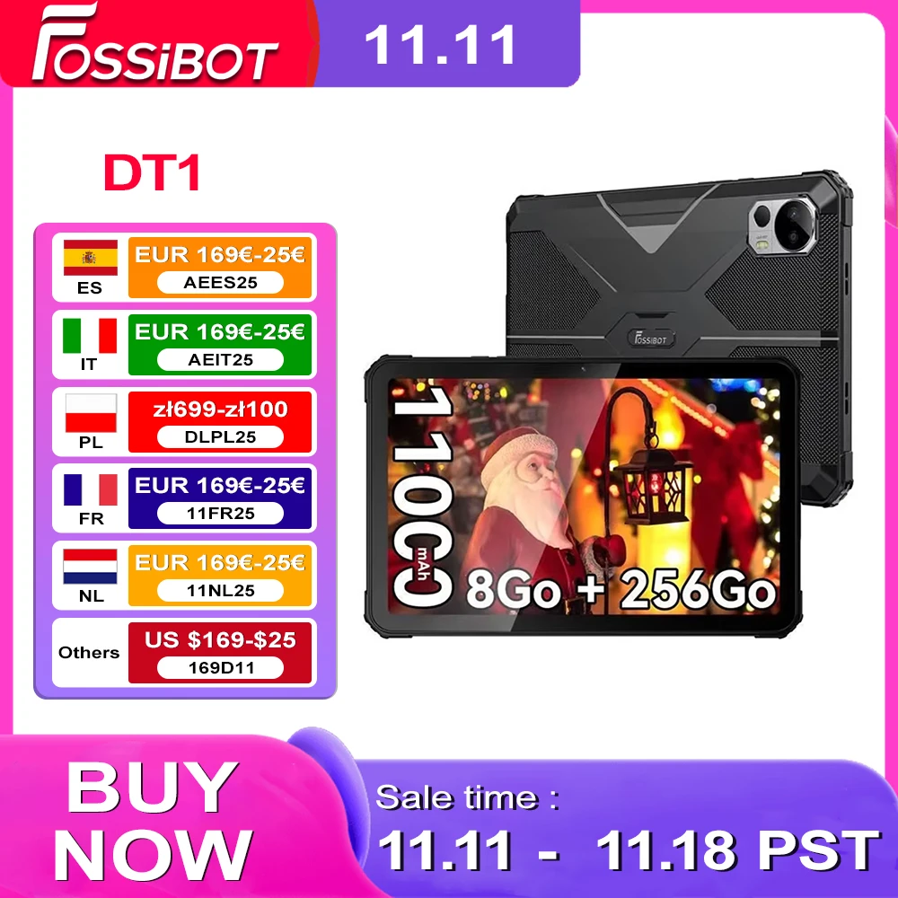 FOSSiBOT DT1 robust touch tablet 8Go + 256go 10.4 FHD + 48MP camera battery 11000mAh Android 13 GPS Double SIM 4G