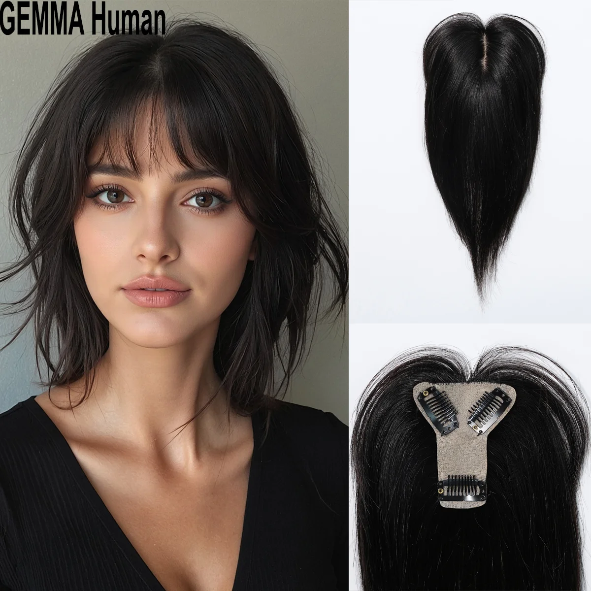 black-10-inchs-silk-base-remy-human-hair-toppers-with-bangs-3-clip-in-hairpieces-for-women-human-hair-extensions-daily-party-use