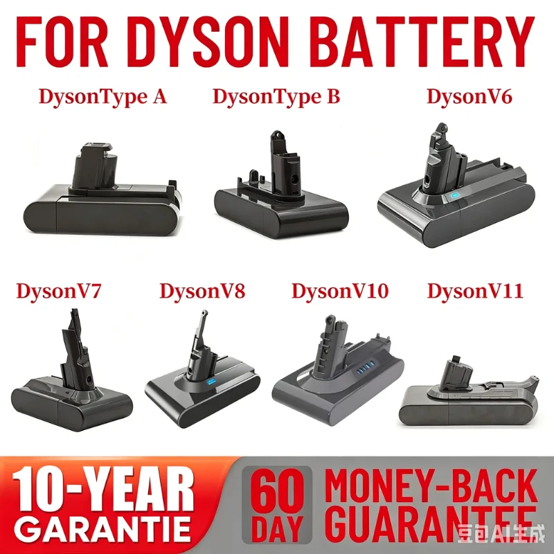 Vacuum Cleaner Rechargeable Battery for Dyson V6 V7 V8 V10 V11 Series SV07 SV09 SV10 SV12 DC62 Absolute Fluffy Animal Pro Bateri