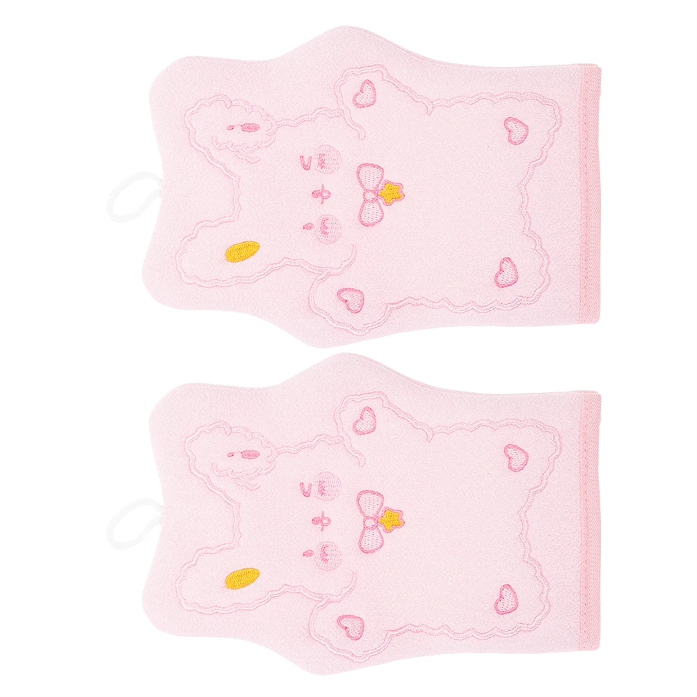 

2Pcs Rabbit Exfoliating Bath Gloves Deep Cleaning Shower Mitts Body Scrubber for Kids Adults Home Travel Scrub Gloves