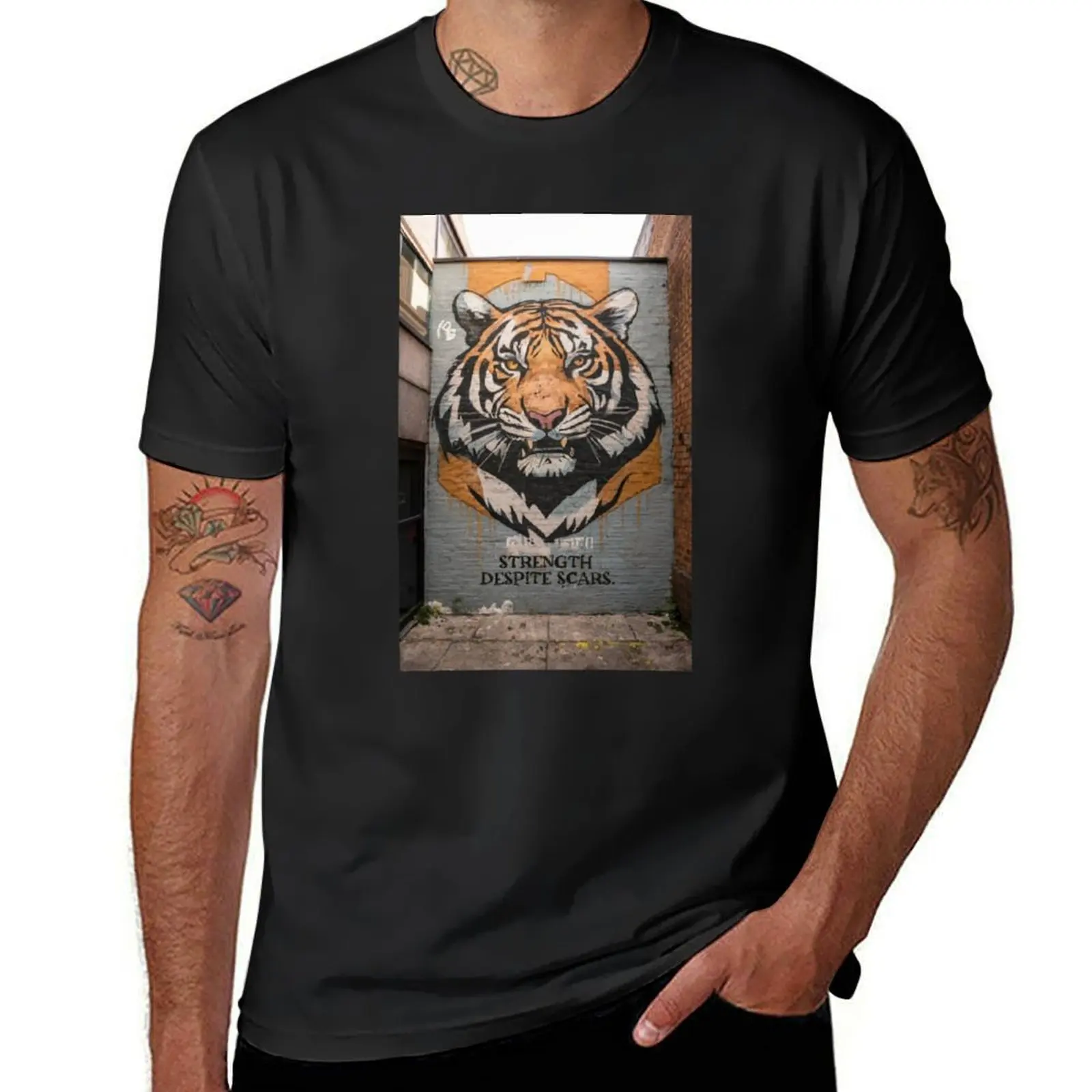 Tiger Stencil Graffiti T-Shirt customizeds new edition plus size tops t shirts for men pack