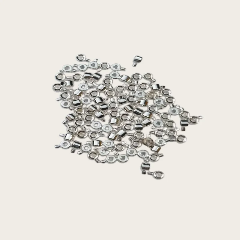 20Pcs 3×4mm Copper Position Clasp Buckles Equipped with Bead Caps Multi-use Connectors for DIY Beaded Bracelet Necklace Jewelry view 4