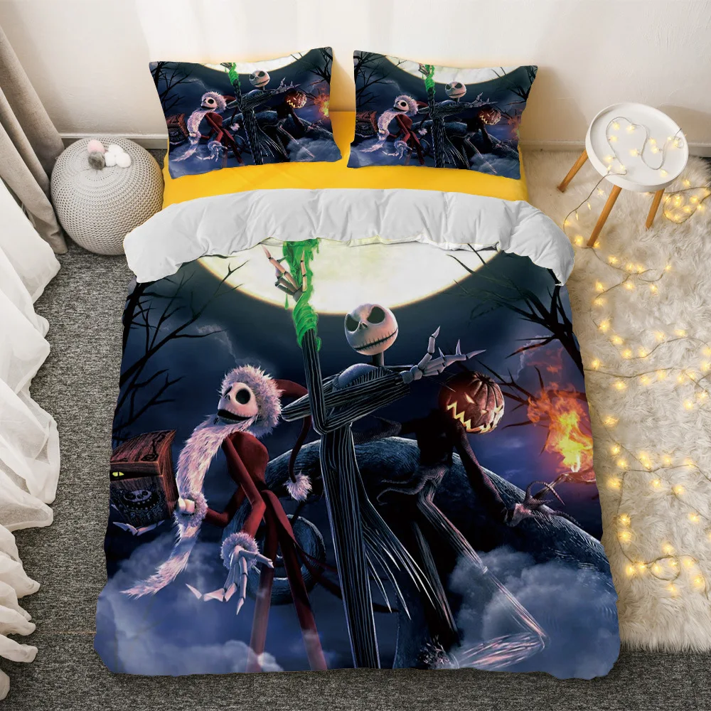 

Christmas Eve Horror Three Piece Skeleton Bedding set Digital Printing Bedding Cover Pillowcase Children Bedroom Decoration