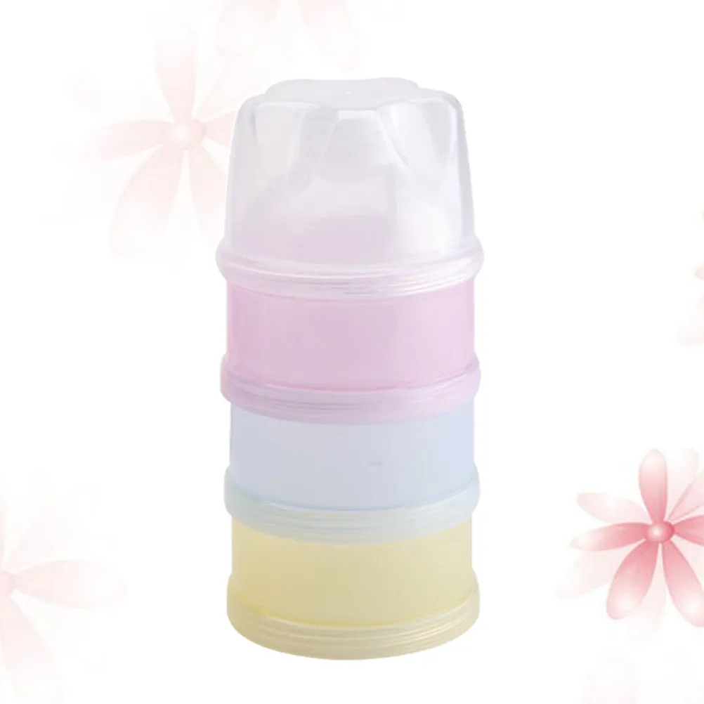 3-Layer Stackable Milk Powder Container Safe PP Material Eco-Friendly Baby Formula Dispenser Funnel Mouth Snack Storage