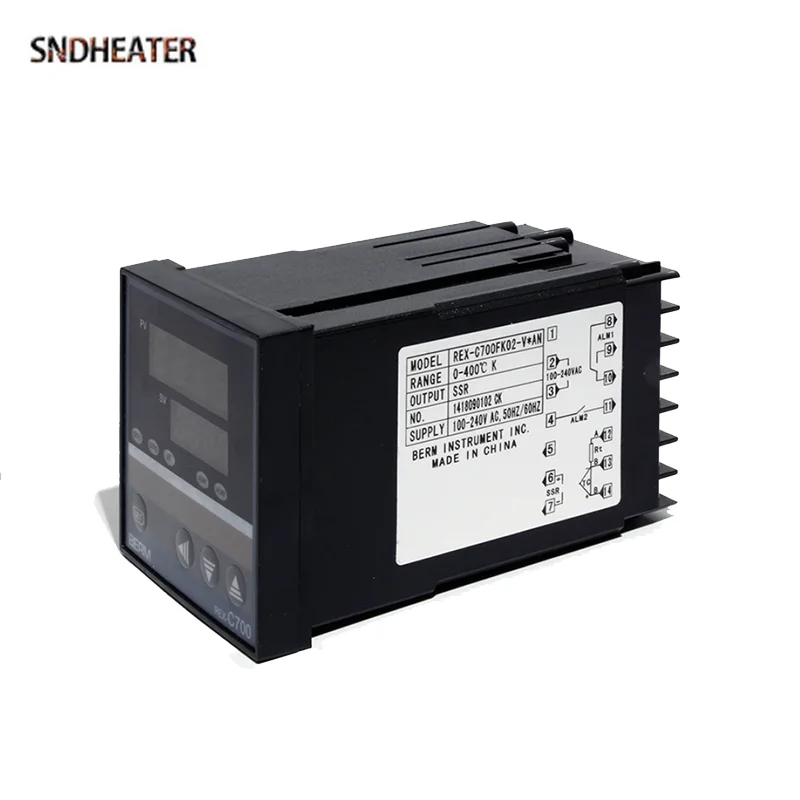 SNDHEATER REX-C700 متحكم في درجة الحرارة المدخلات SSR الناتج الحالة الصلبة 40DA 25DA التتابع بالوعة الحرارة مع نوع K الحرارية 400C