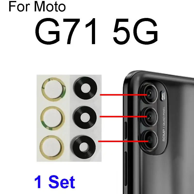 Verre d\'objectif de caméra arrière pour Motorola Moto G71 5G XT2169-2, pièces de rechange avec autocollant adhésif