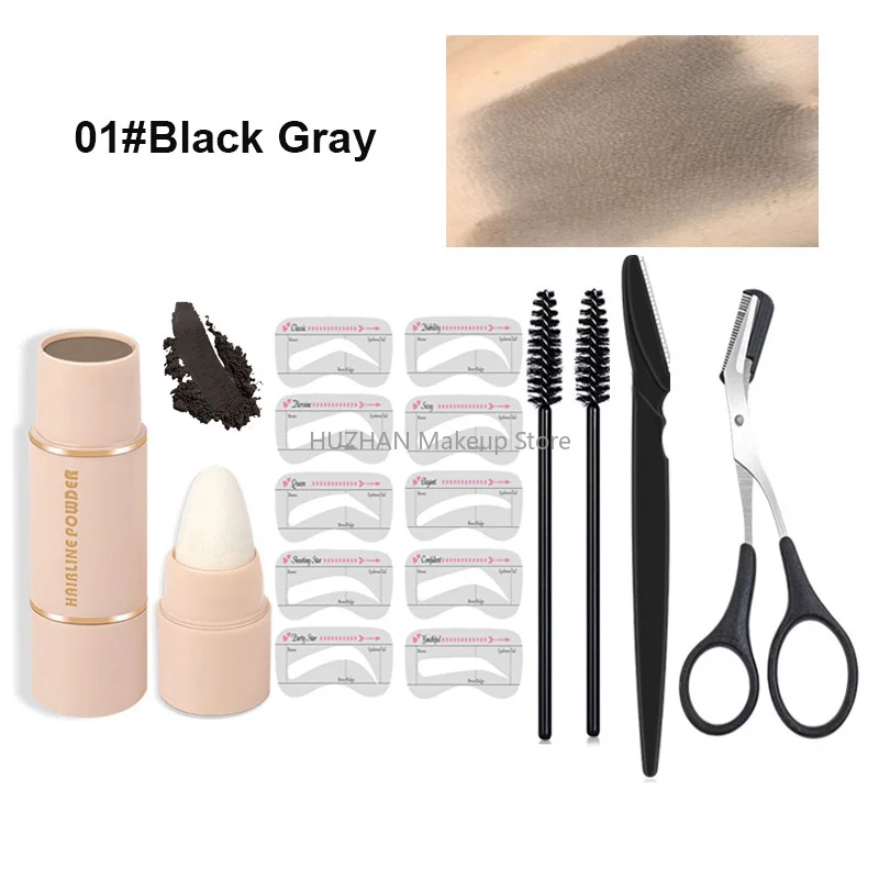 One Step Eyebrow Stamp Stencil Kit Pencil Brow Shaver Women Waterproof Contour Tint Natural Stick Hairline Enhancer Cosmetics