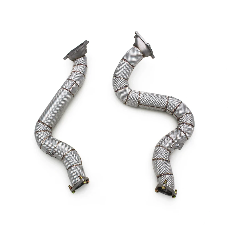 

OBM Stainless Steel Turbo Downpipe Racing Header System Exhaust Pipe For Audi A8L D4 4.0T 2011-2023