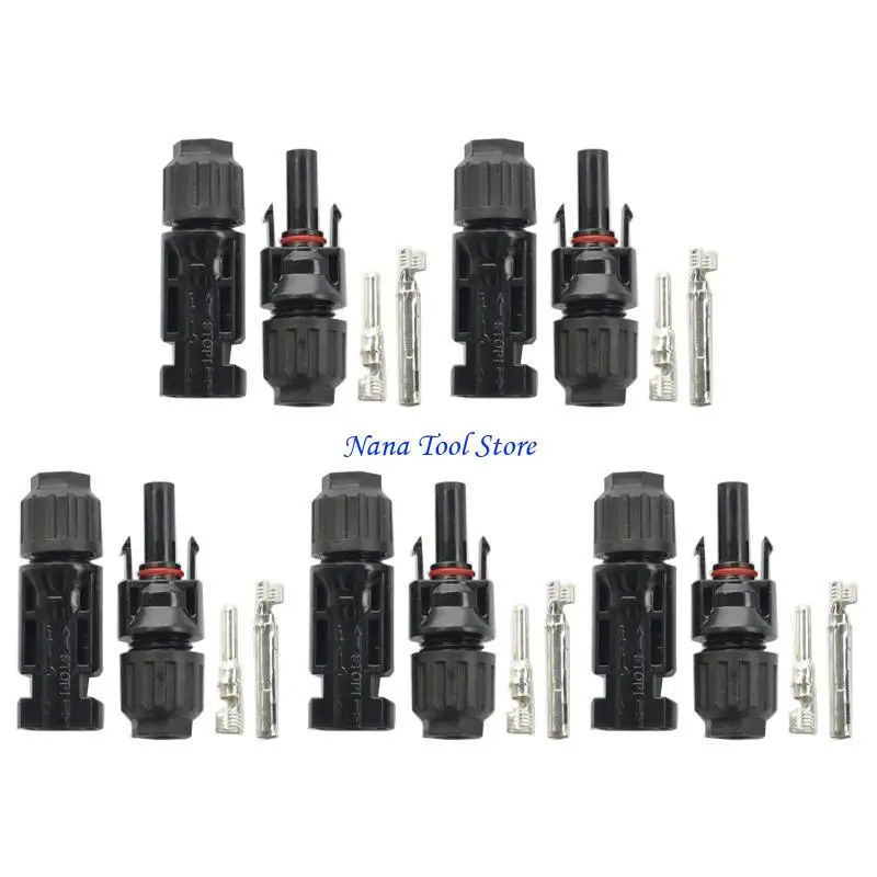 31GJ 5 Pair Solar Panel Cable Connectors IP67 Waterproof Male/Female Solar Photovoltaic Connectors Easy Installation