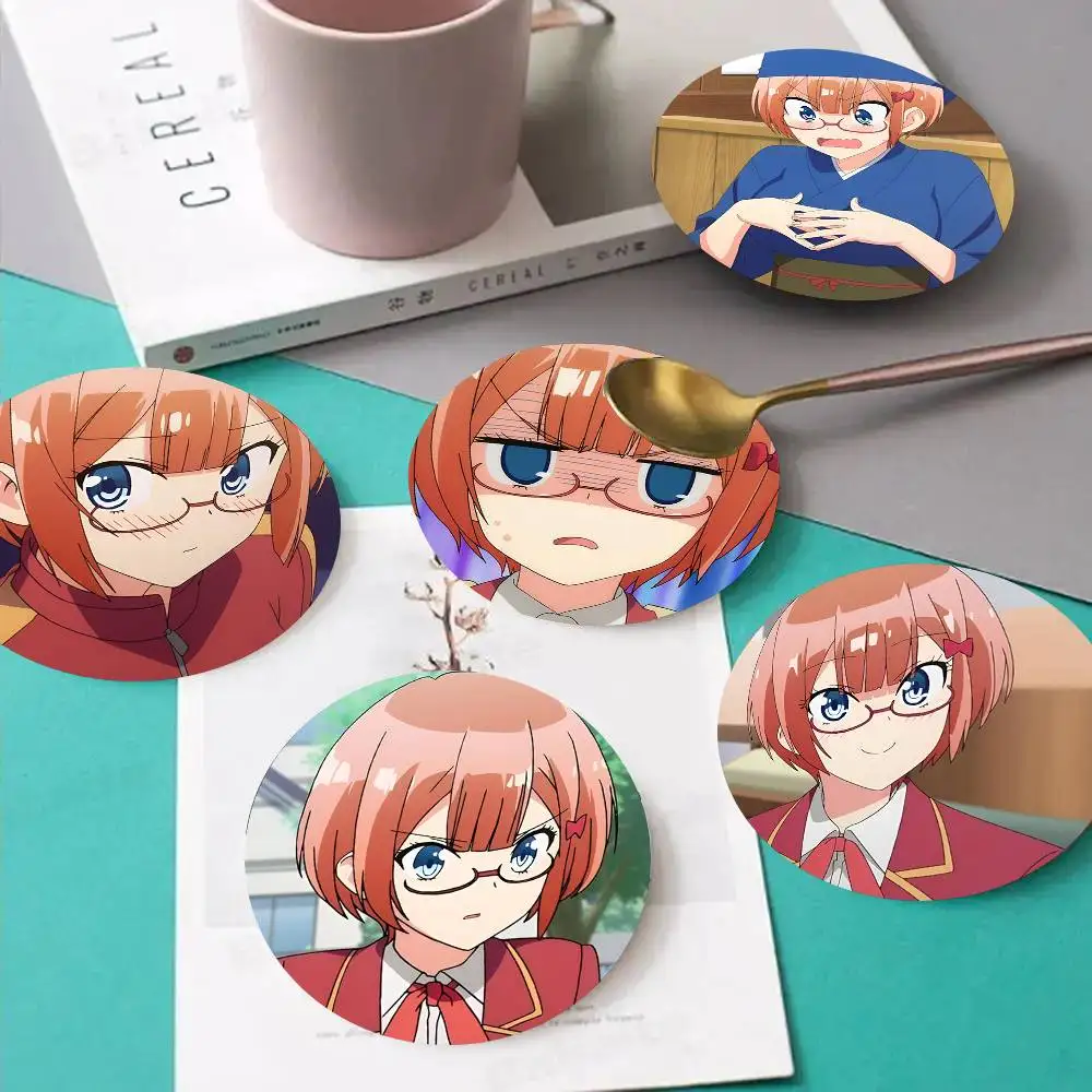 1pc Rizu Ogata Anime Characters Wooden Coaster Colour Printing Cup Mat Home Desk Decoration Gifts