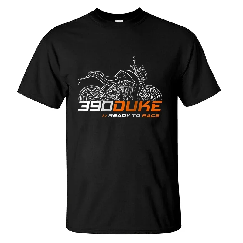 

2024 Men T Shirt Casual Ready To Race 390 Duke 2013-2024 Motorcycle T-shirt Summer Short Sleeves 100% Cotton S-3XL Cool Tee