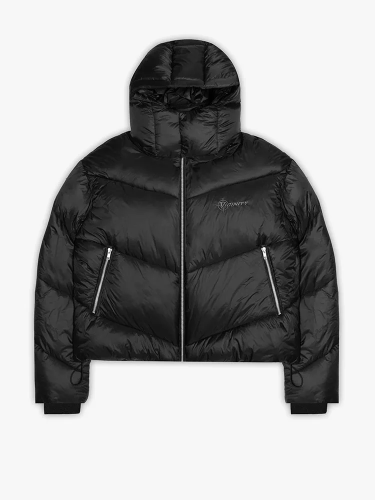 Nouveau Noir RO Style Tête De Requin À Capuche Puffer Vestes Pour Hommes Femmes Lâche Streetwear Full Zip Up Coton D'hiver Parkas emo