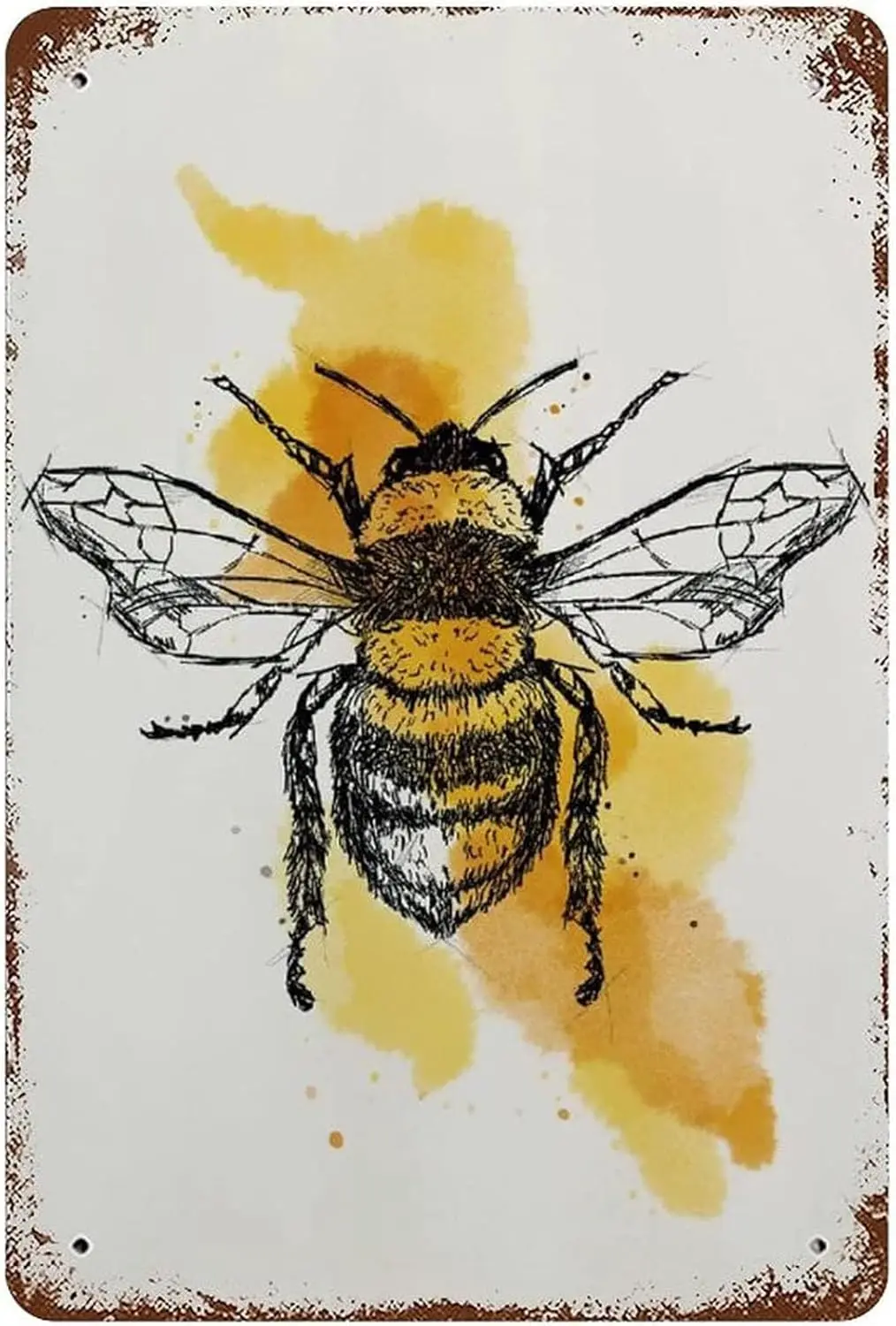 Tin Sign BEE Metal Retro Nostalgic Fun Decorative for Home Kitchen Bar Room Garage Decor Insect Honey Gif